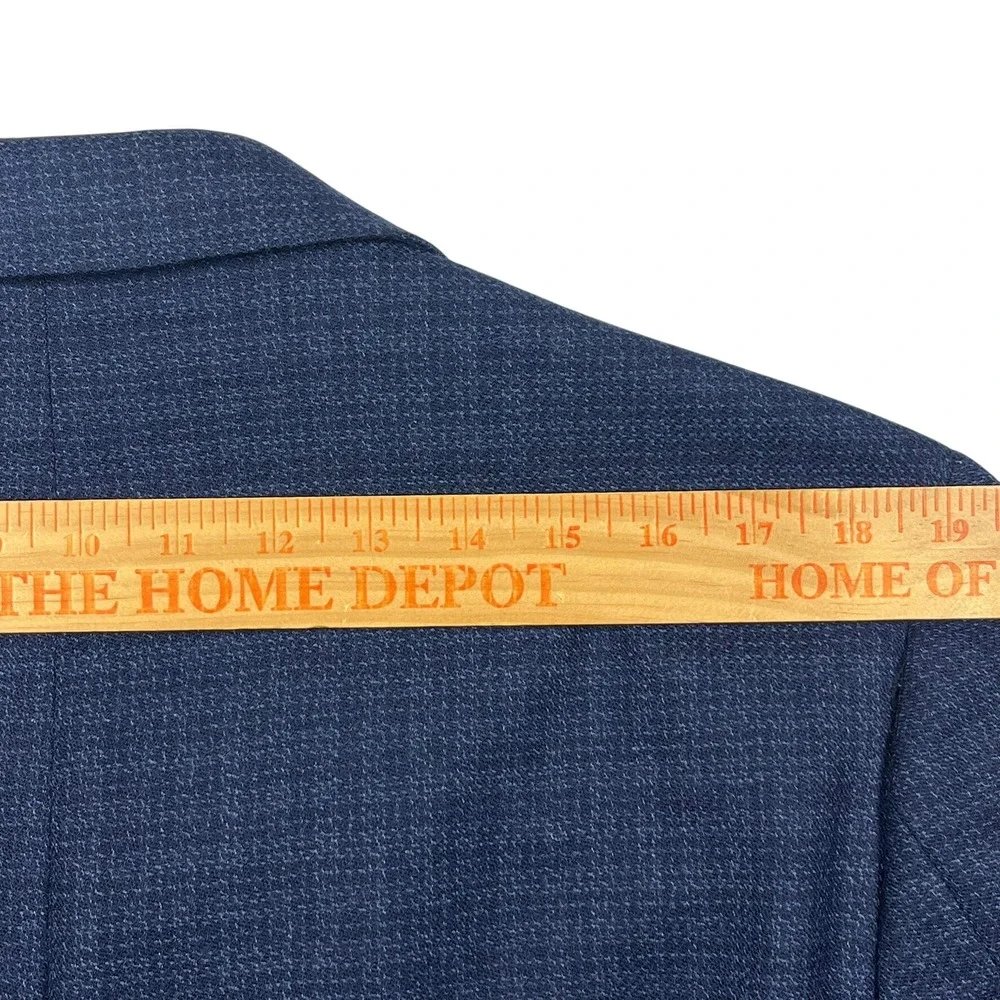 Jos. A. Bank‎ Blazer Mens 41R Blue Birdseye Weave Wool Tailored Fit Elbow Patch